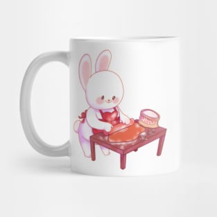 Bunny making gingerbread cookies Mug